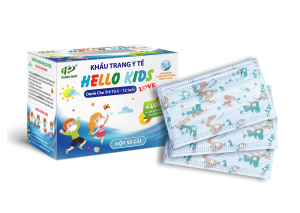 Khẩu Trang Y Tế Hello Kids ( Hoạ tiết khủng long con - 50 cái / hộp )